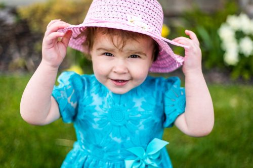 little girl with easter bonnet