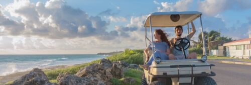 driving golf cart on anna maria island